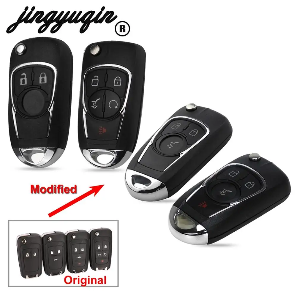 jingyuqin 2/3/4/5 Przycisk Dla Chevrolet Cruze Buick Dla VAUXHALL OPEL Insignia Astra J Zafira Flip Remote Key Shell Case HU100