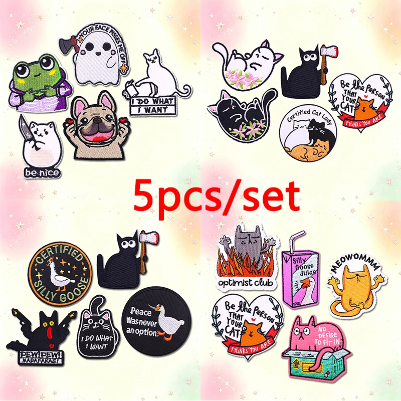 Embroidery Cat - 5PCS/set Cartoon Animal Cat Duck Embroidery