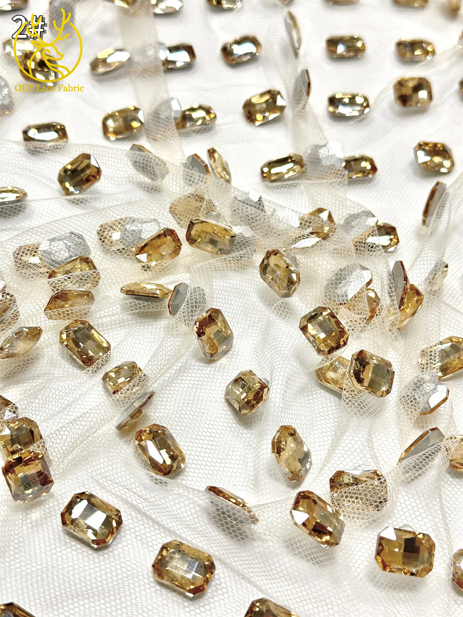 Luxuriöser schwerer Stein-Spitzenstoff, grün, 2026, hochwertiger nigerianischer afrikanischer Tüll-Spitzenstoff, geeignet für Damen-Partykleider – Detail 10