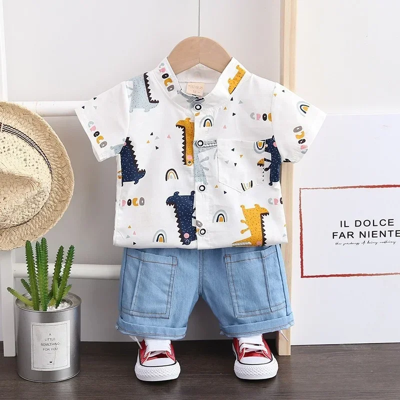 

New Summer Baby Boys Clothes Suit Children Cartoon Shirt Shorts 2Pcs/Set Toddler Costume Fashion Infant Clothing Kids Tracksuits