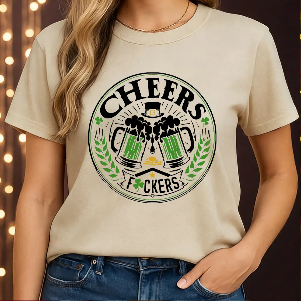 Cheers 3.17 camisetas del Día de San Patricio, camiseta irlandesa para beber, camiseta de verano para mujer, camiseta informal de moda para celebración del Día de San Patricio