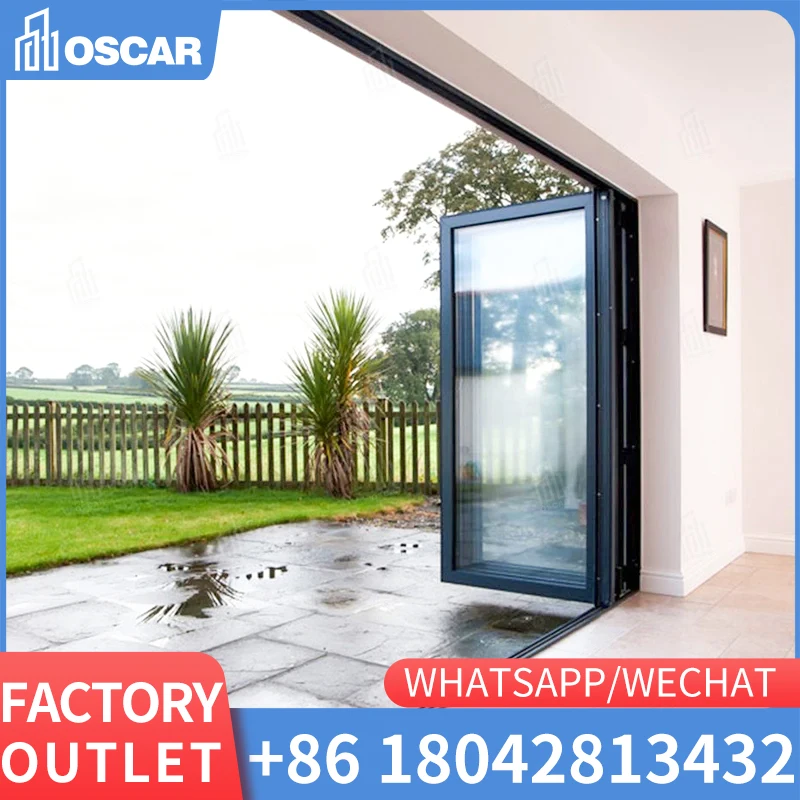 Modern design extremely narrow glass doors 2.0M balcony glass aluminum alloy sliding door for living room Kitchen