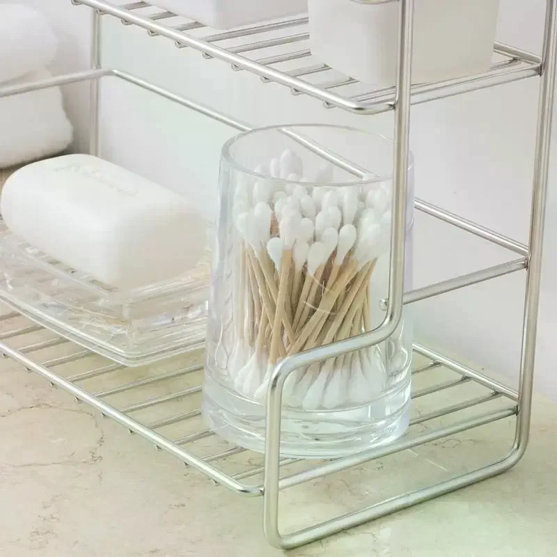 Minimalist Double-layer Storage Rack For Bathroom Sink For Storing Cosmetics Shower Gel Toiletries, Drainage Rack Storage Rack
