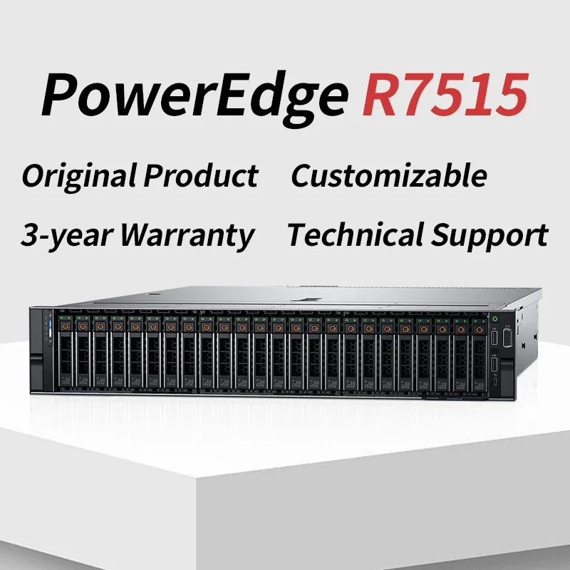 โรงงานราคา PowerEdge R7515 2U Rack Server Xeon AMD EPYC โปรเซสเซอร์ HDD SATA Disk Rack เซิร์ฟเวอร์