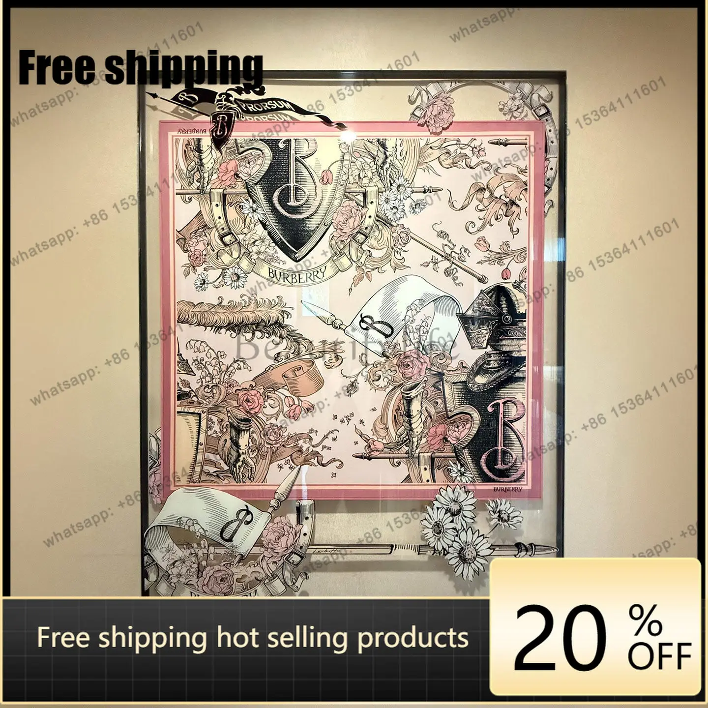 LJY French retro silk scarf high-end home decoration painting light luxury