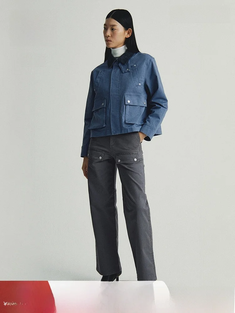 

Женские рабочие брюки H&M Spring 373L: прямые, эластичные, из смесового хлопка, для женщин