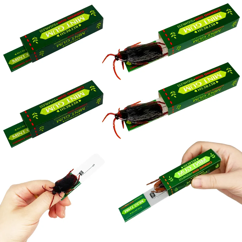 Simulation Cockroach Chewing Gum Creative Novelty Funny Toy Startled DIY Self-installation Simulation Chewing Gum