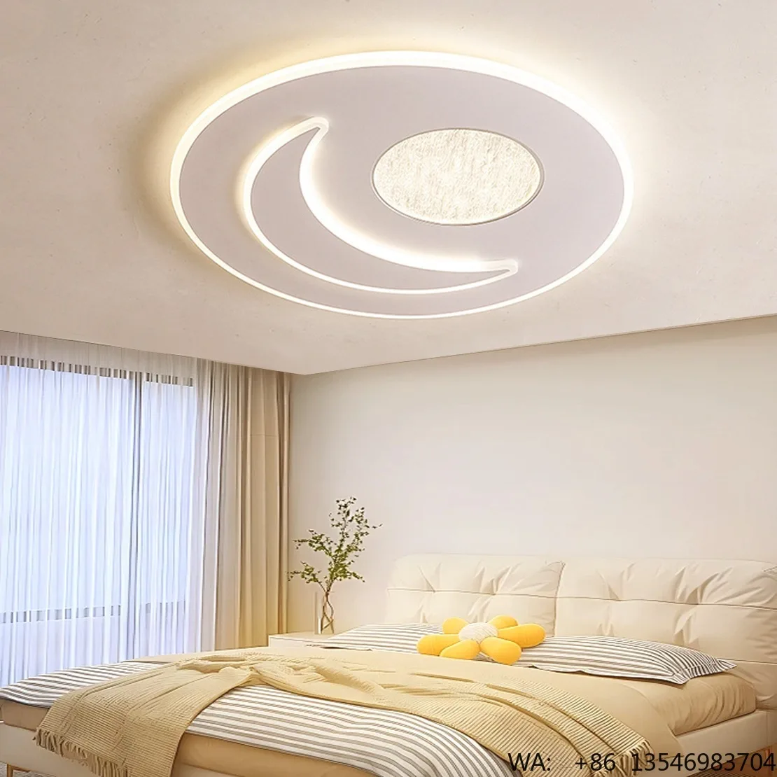 Smart LED Ceiling Lamp Modern Simple Design Remote Control Acrylic Iron Base 220V Zhongshan Origin Bedroom Living Room