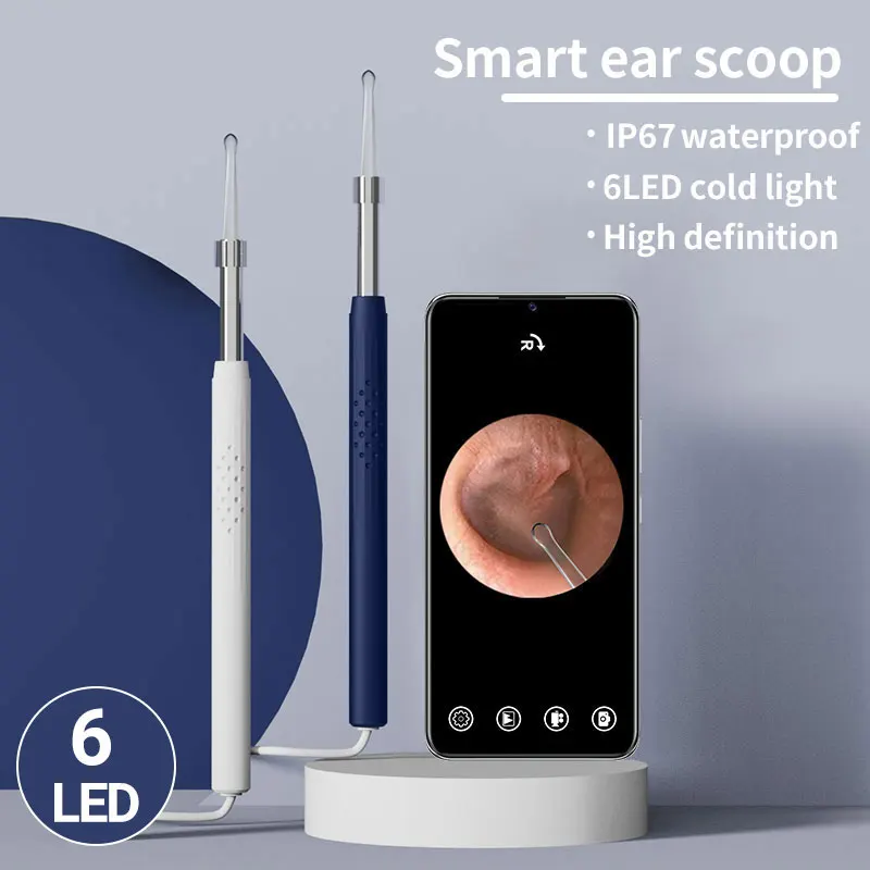 Herramienta para Remover Cera de Oídos con Cámara 3 en 1, Otoscopio Visual Android, Mini Cámara Endoscópica USB Tipo-C para Limpieza de Oídos