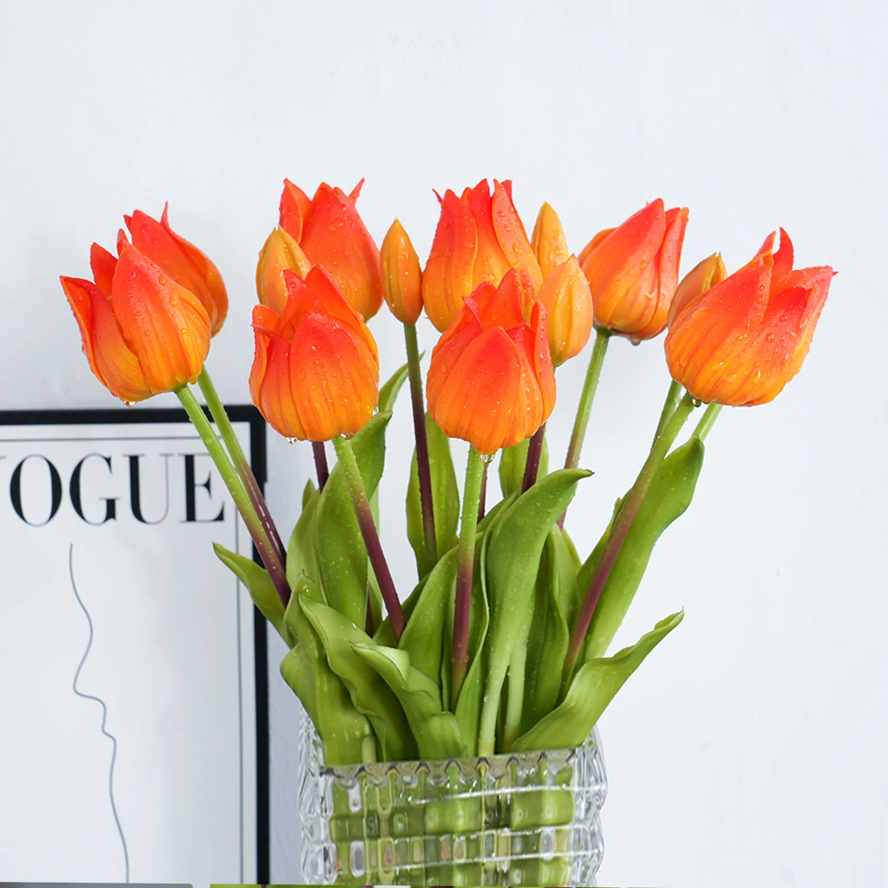 2025 New Silicone Tip Tulip Bouquet for Valentine\'s Day Wedding Decoration Fake Flowers Indoor Outdoor Home Garden Decoration