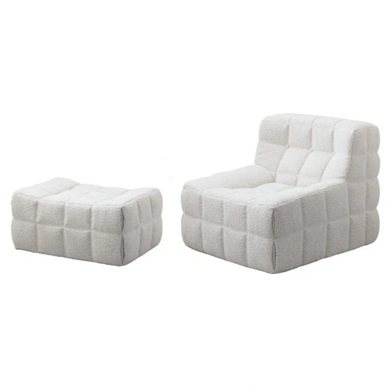 

Retro Kashima single leisure chair Nordic caterpillar lazy straight row of the same designer fabric sofa