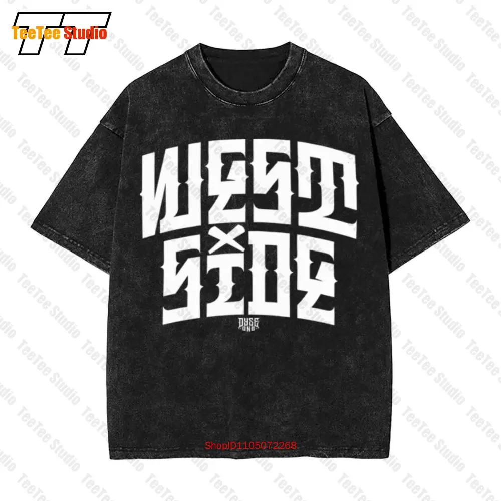 Camiseta masculina vintage de grandes dimensões West Side Dyse One Chicano Rap Gangster Lowrider EX3K
