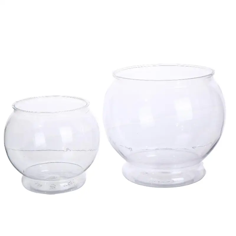 Aquarium de bureau léger en plastique PET, décoration d'intérieur, bol transparent rond pour poissons ornementaux, aquarium portable pour poissons rouges et petits poissons