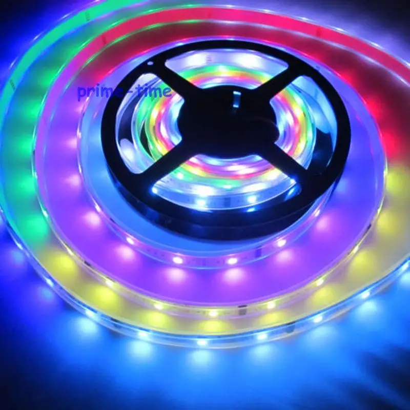 5M 6803 IC 30LED/M 5050 Digital Dream Color RGB LED Strip IP67 Waterproof 12V+ 133 Change RF Controller+12V 5A Power Supply