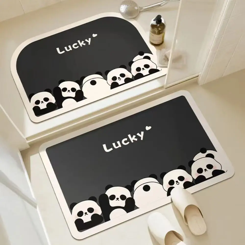 

Absorbent Cartoon Panda Bathroom Mat Thickened Comfortable Chinese Printed Door Mat Multi-purpose Breathable