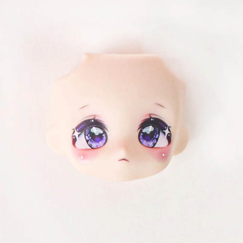 Ob11 boneca rosto 1/12 bjd boneca rosto com 3d anime decalque olhos bonito mudança facas para gsc cabeça diy acessórios para presente da menina crianças brinquedo