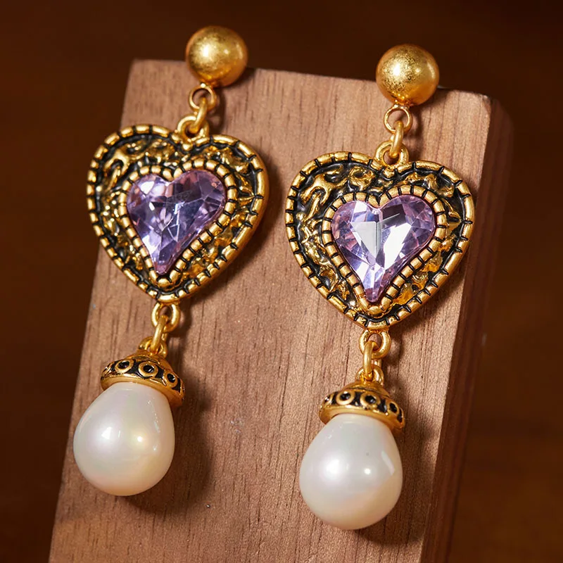 

New European-American French court style Baroque pearl earrings