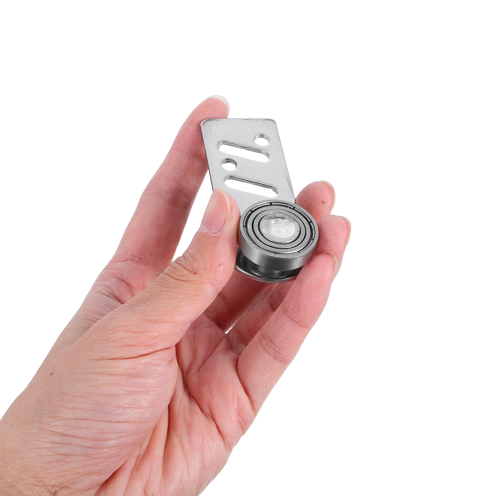 

1 Pair Stainless Steel Sliding Door Pulley 23Mm Axle Heavy Duty Angled Runner Steel Ball Bearings Smooth Operation For Warehouse