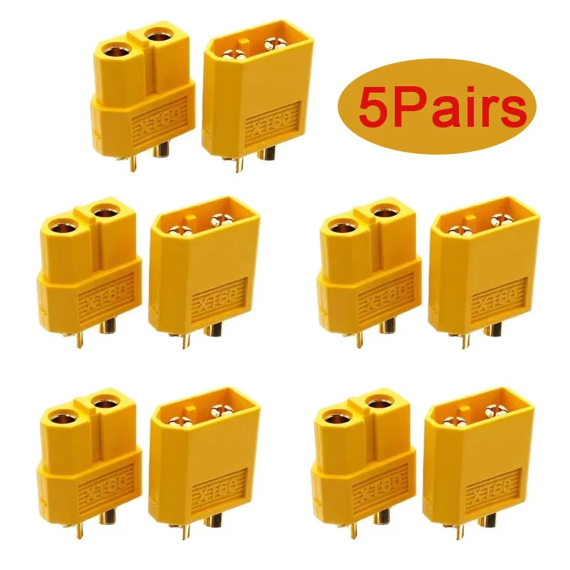 10PCS XT60 Battery Connector Male Plug Gold-plated Connector DIY Connecting Part for RC Aircraft Drone Accessories