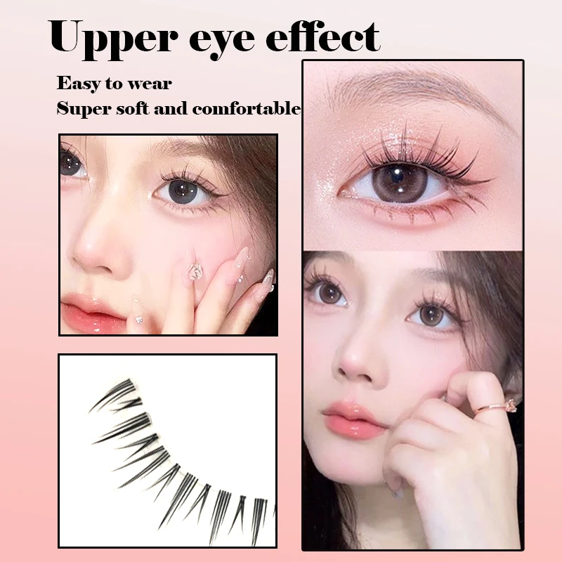 5pairs Natural False Eyelashes HandMade Lighte Soft Eyelash Thin Band Short Lashes Cosplay Korean Fashion Wispy Lash Makeup Tool