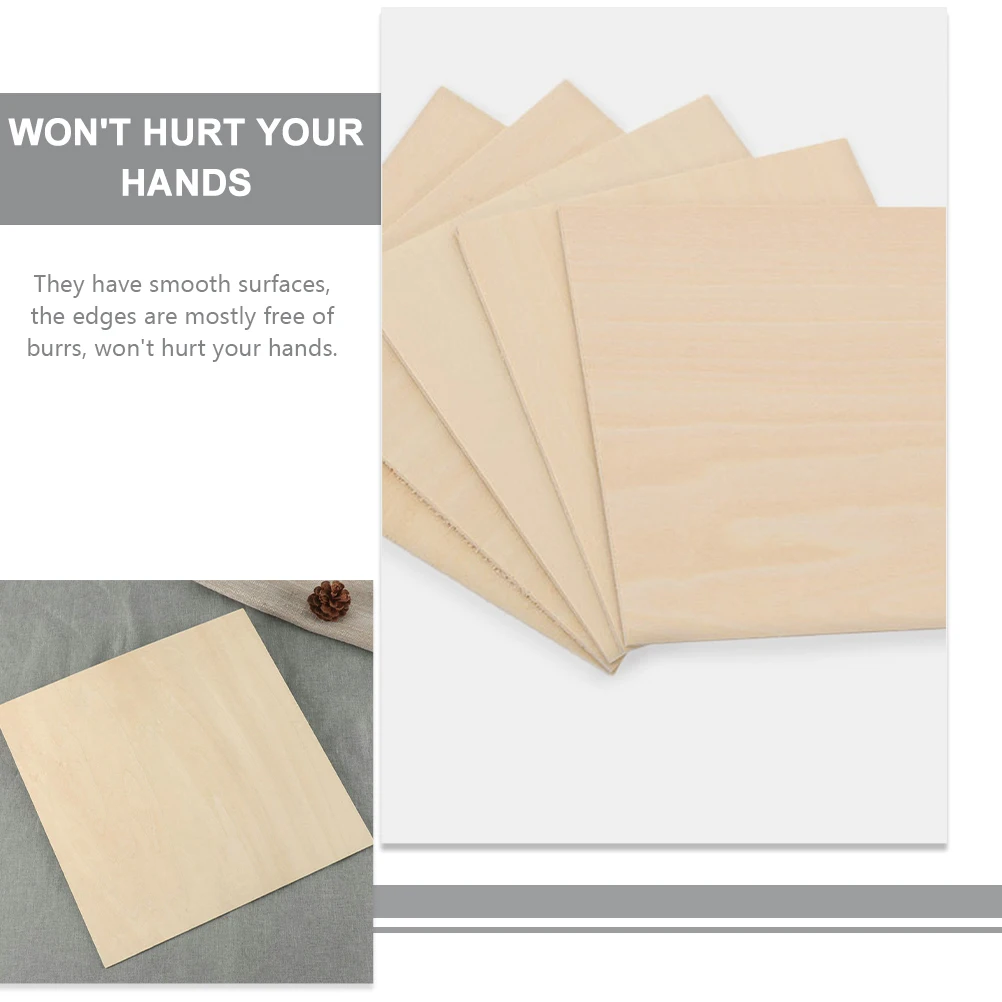

5 Pcs 3mm Basswood Sheets Unfinished Wood Boards Crafts Smooth Surface DIY Planks 300x300 Multi Layer Sewing Accessories