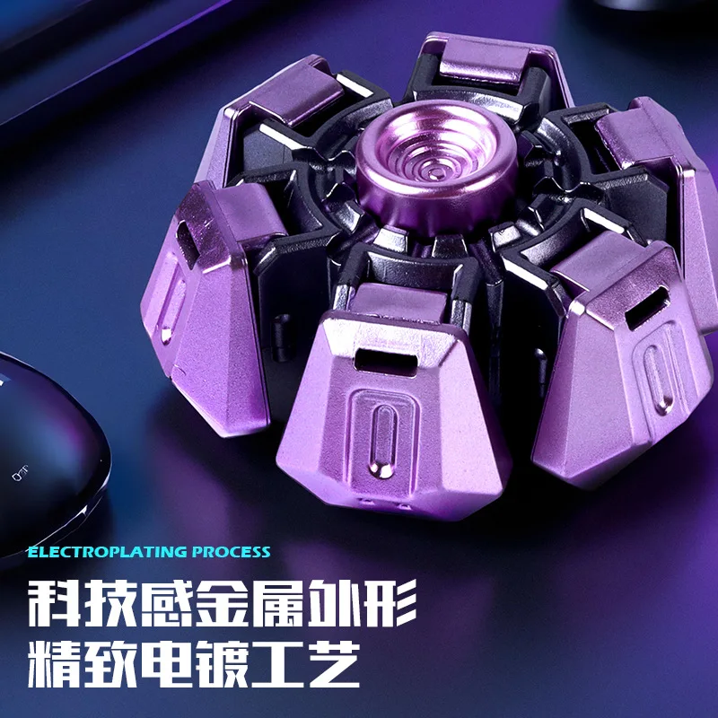 Creativo EDC Fingertip Gyro Deformazione meccanica Mecha Gyro Noioso Spinner a mano Sollievo dallo stress Scienza Tecnologia Agitarsi