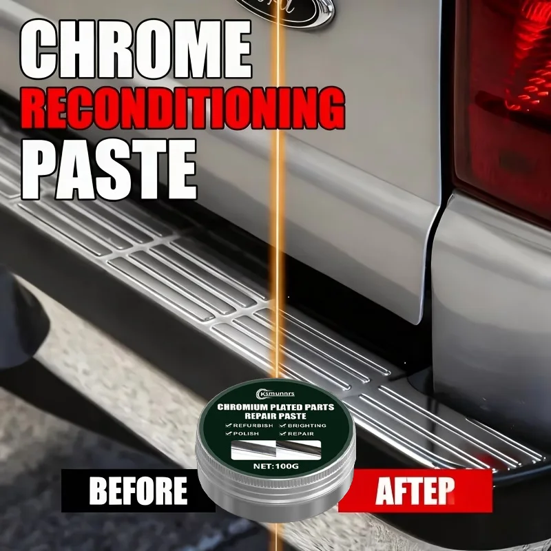 Automotive Chrome Polish – Polishing Paste for Door & Window Frames, Metal Parts. Suitable for Cars, Motorcycles, RVs & Stainles
