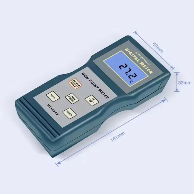 Handheld Dewpoint Meter High Definition Backlit Display Moisture Meter Automatic Memory Function