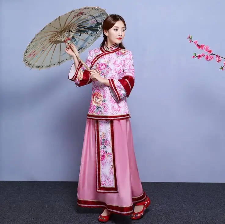 

Chinese Traditional Hanfu Costume The Republic of China Princess Dress Lady Tang Dynasty National Outfit Stage Dance Costume