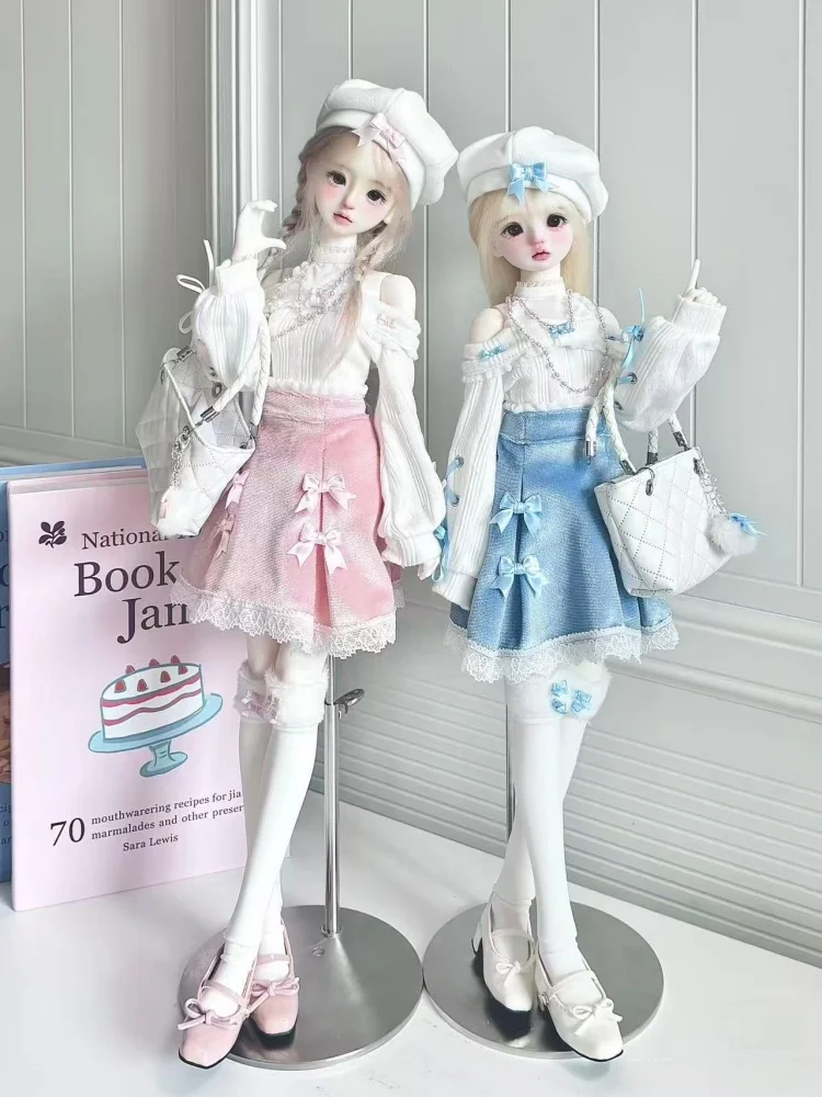 BJD Doll Clothes For 1/4 Dolls Black Blue Pink Skirt Set Dolls Clothing Accessories(No Doll No Bag)