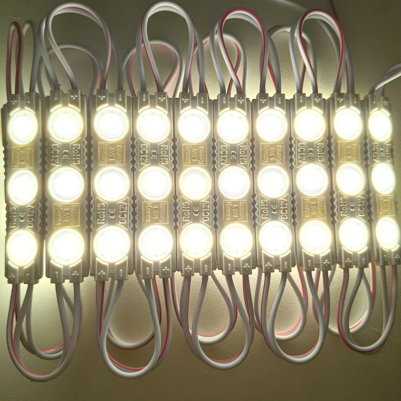 10pcs/lot 12V waterproof 2835 3LEDs 1.5W Injection molding LED Module high lumen super bright led modules lighting