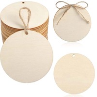 Large Unfinished Blank Natural Round Wooden Circles Tags Slices Ornaments Hanging Pendants For Christmas Decorations DIY Crafts