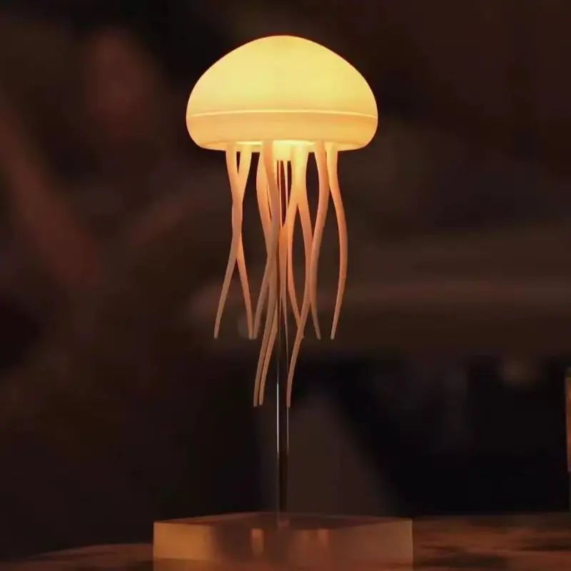 Voice controlled jellyfish decompression suspended rainbow bedside night light desktop decoration mood atmosphere light