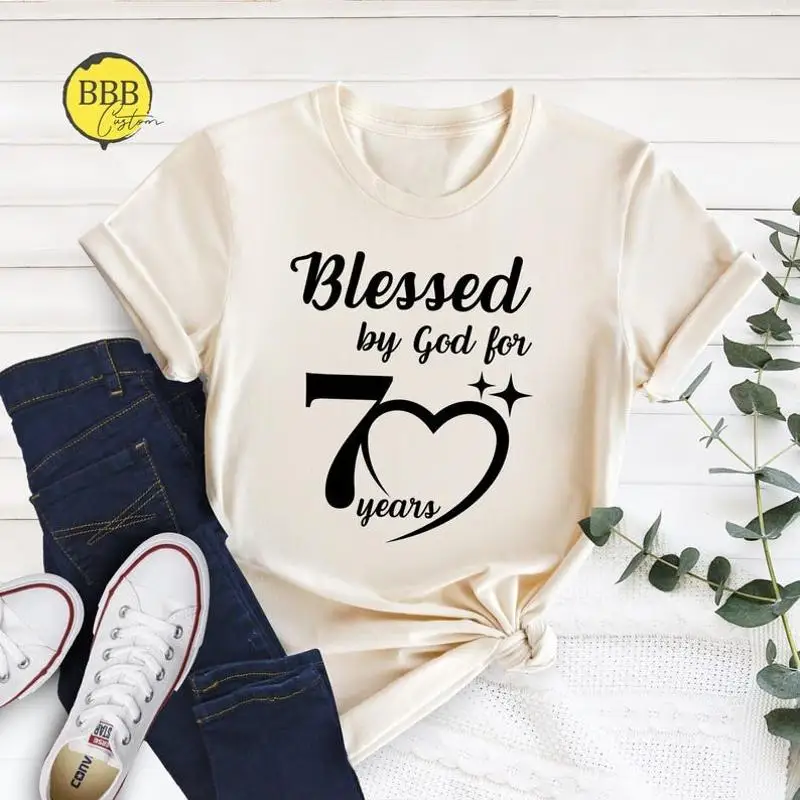 

Футболка Blessed By God для 70-летия, посвященная 70-летию дня рождения