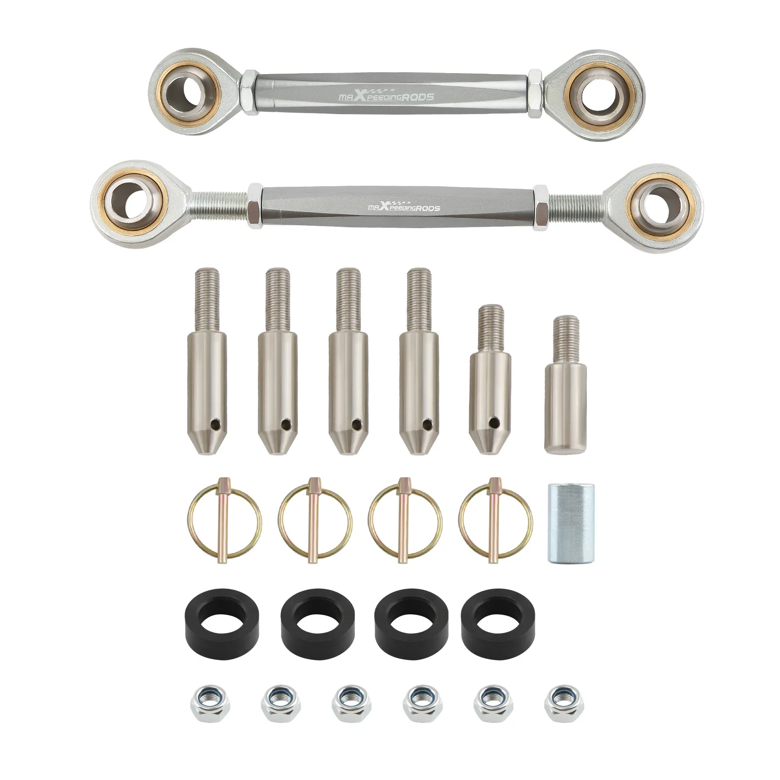 MaXpeedingrods 2pcs Front Sway Bar End Links Disconnects For Jeep Wrangler JK JKU JL 2007-2021