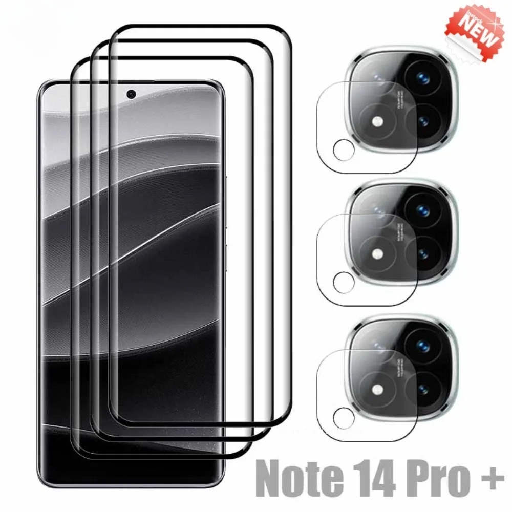 

9D Curved Tempered Glass Pro Plus Screen Protector Anti-Scratch For Redmi Note 14 Pro+ Soft Fiber Camera Film