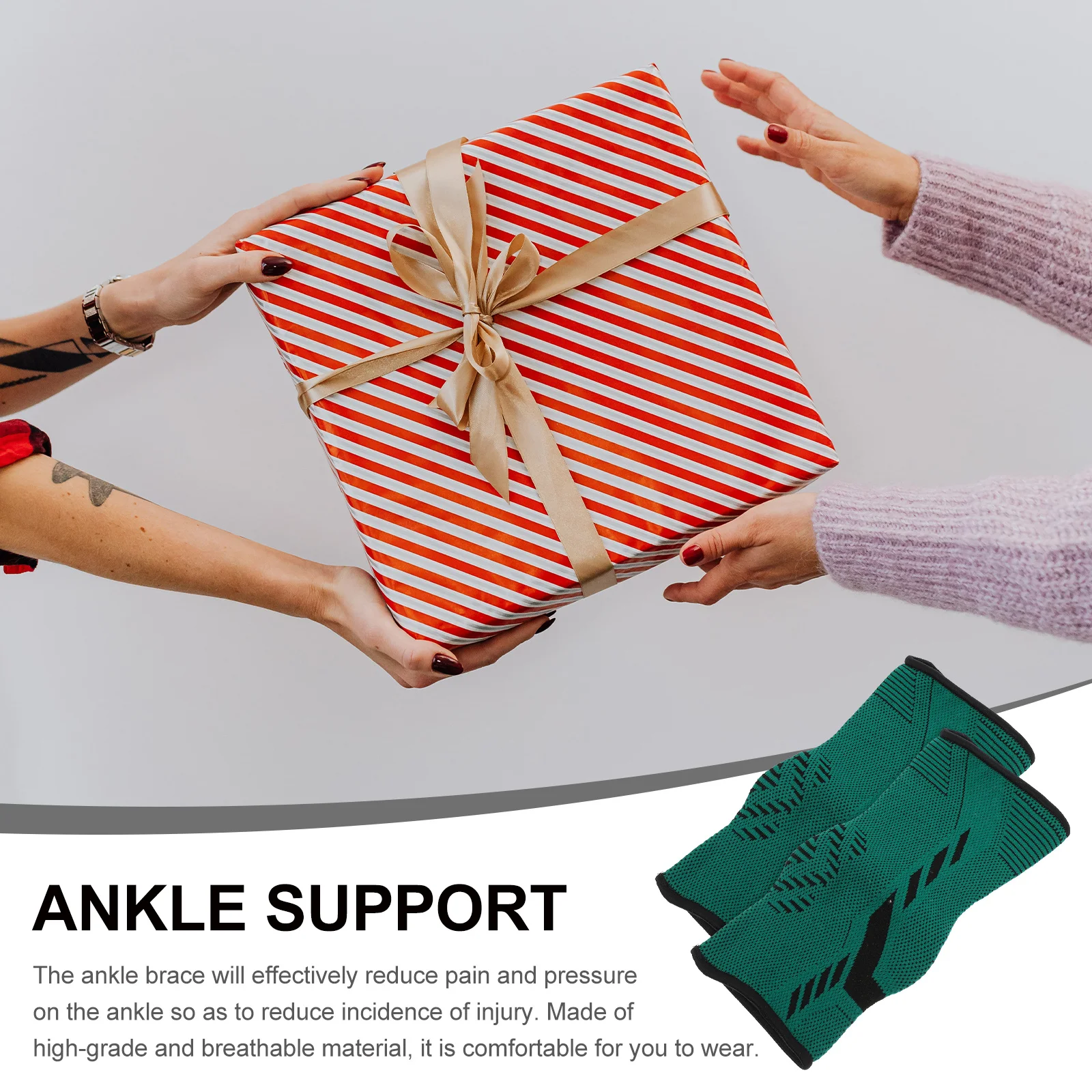 

1 Pair Compression Ankle Sleeve For Plantar Fasciitis Relief Pain Support Sports Foot Protective Socks Breathable Ankle Braces