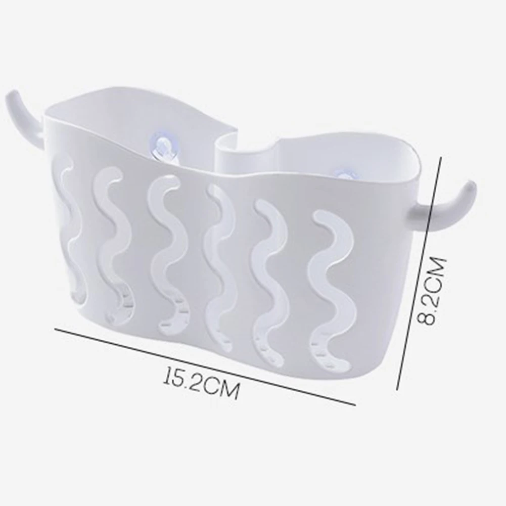 Kitchen Draining Basket Sponges Organizer Suction Cup PP Material Soap Holder Draining Basket Kitchen Storage Beige Grey