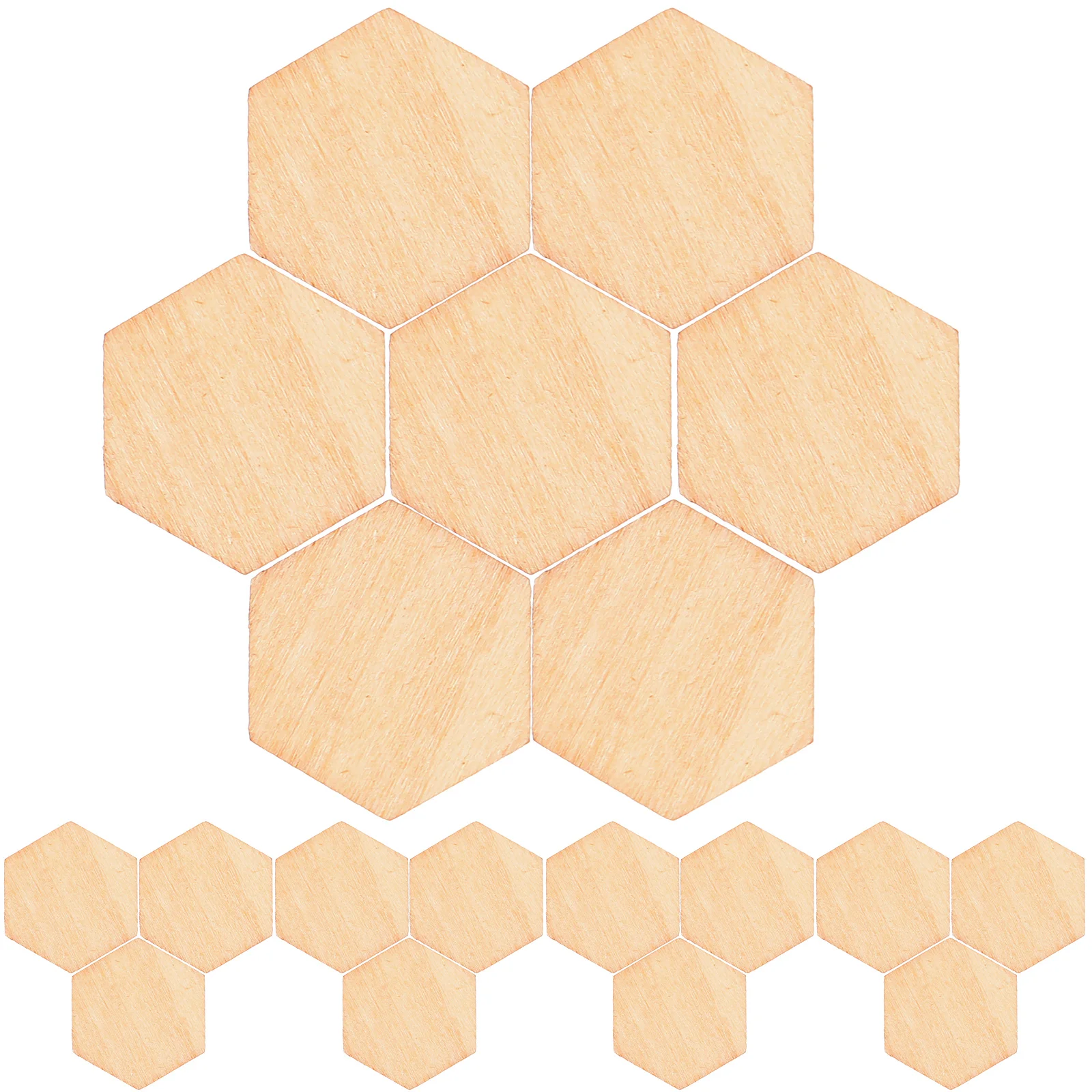 

200 Wooden Pieces Smooth Surface DIY Crafts Birthday Wedding Christmas Decorations Hexagonal naments Wooden Shapes