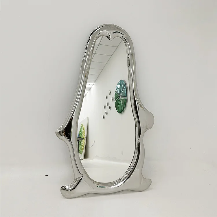 Modern creative cartoon penguin full-length mirror home bedroom floor mirror Nordic light luxury