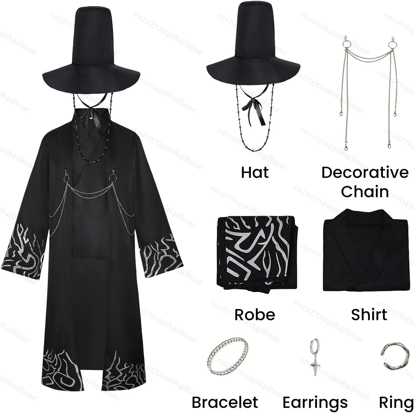 Costume da uomo Kpop Demon Cosplay Hunters Saja Boys Costume Jinu con abito tradizionale e cappello Costumi di Halloween per adulti