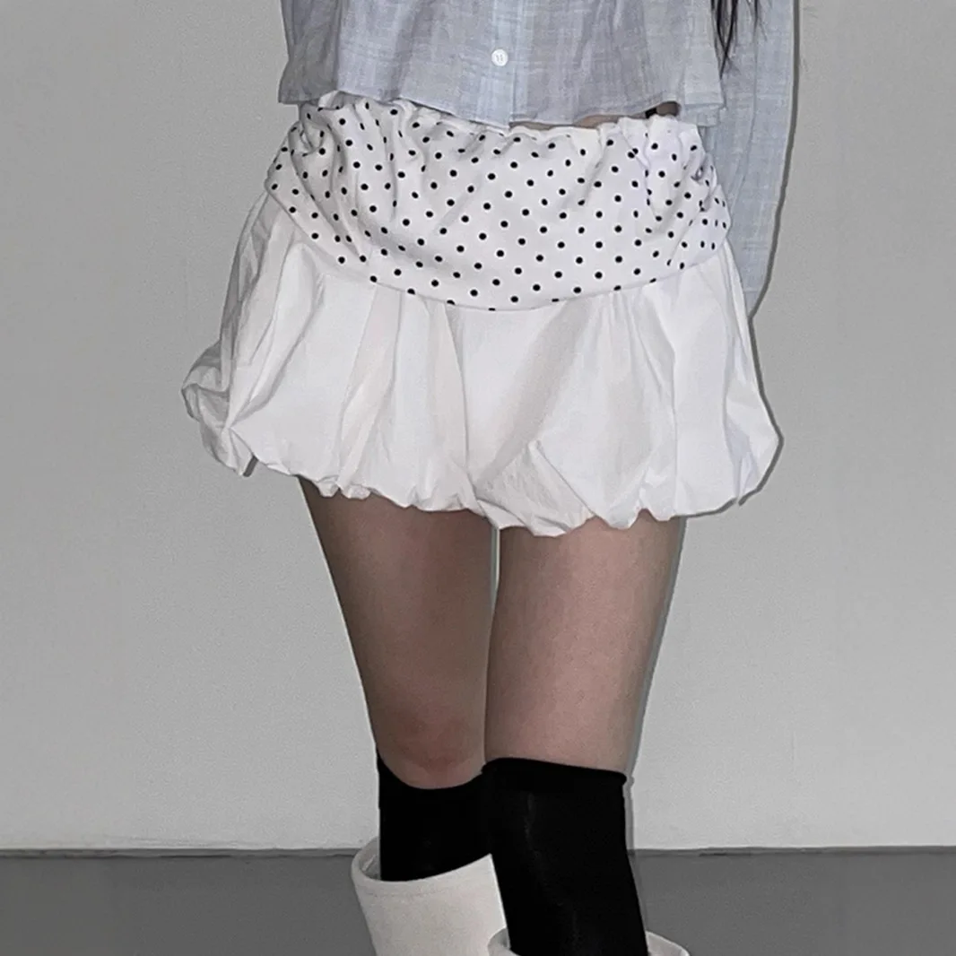 

Polka Dot Low-rise Bud Skirt Women 2026 Summer New Fashion Korean Puffy Short Skirt