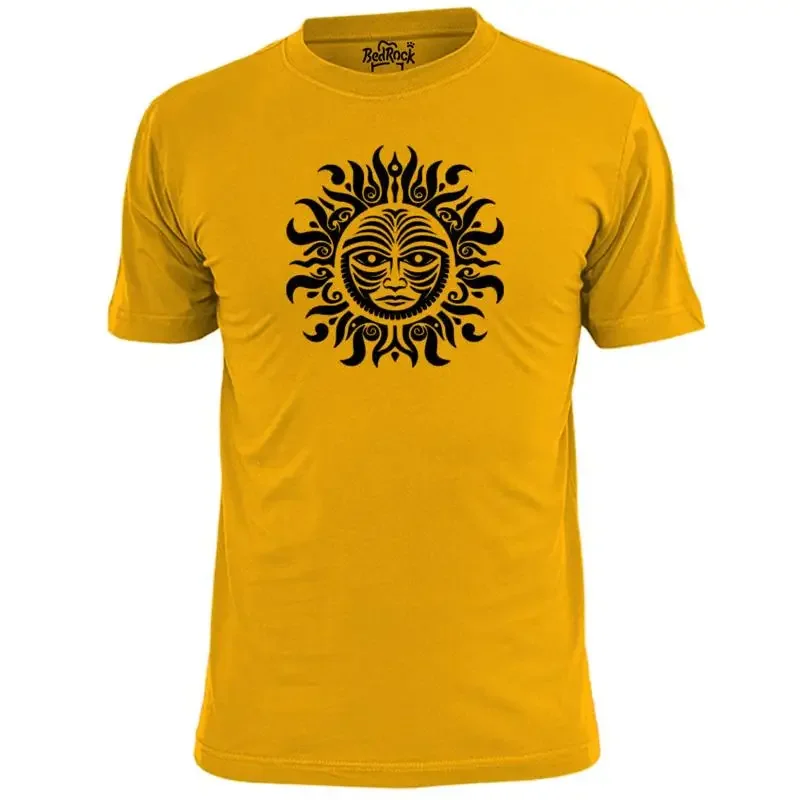 Mens Tribal Sun Face T Shirt Native Maori Tattoo