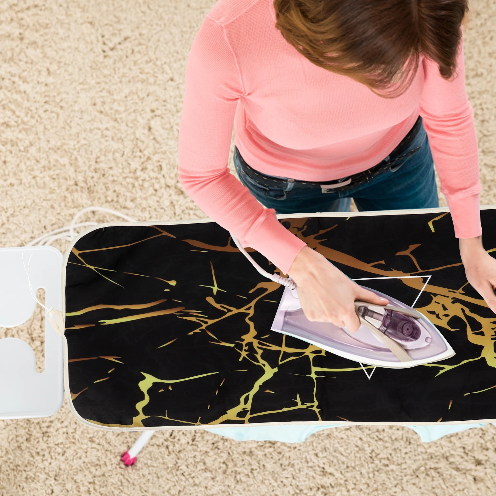 

Premium Ironing Board Cover Heat Resistant Polyester Stain Protection Pad Non-Slip Foldable Iron Board Protector