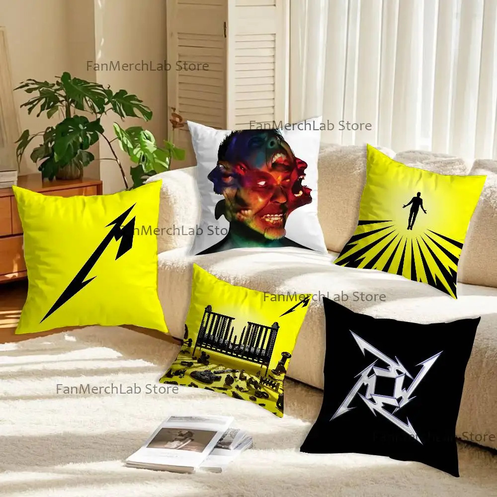 

Band M-MetallicaS Printed Pillow Cover Cushion Case Simple Sofa Pillow Case No Pillow Core
