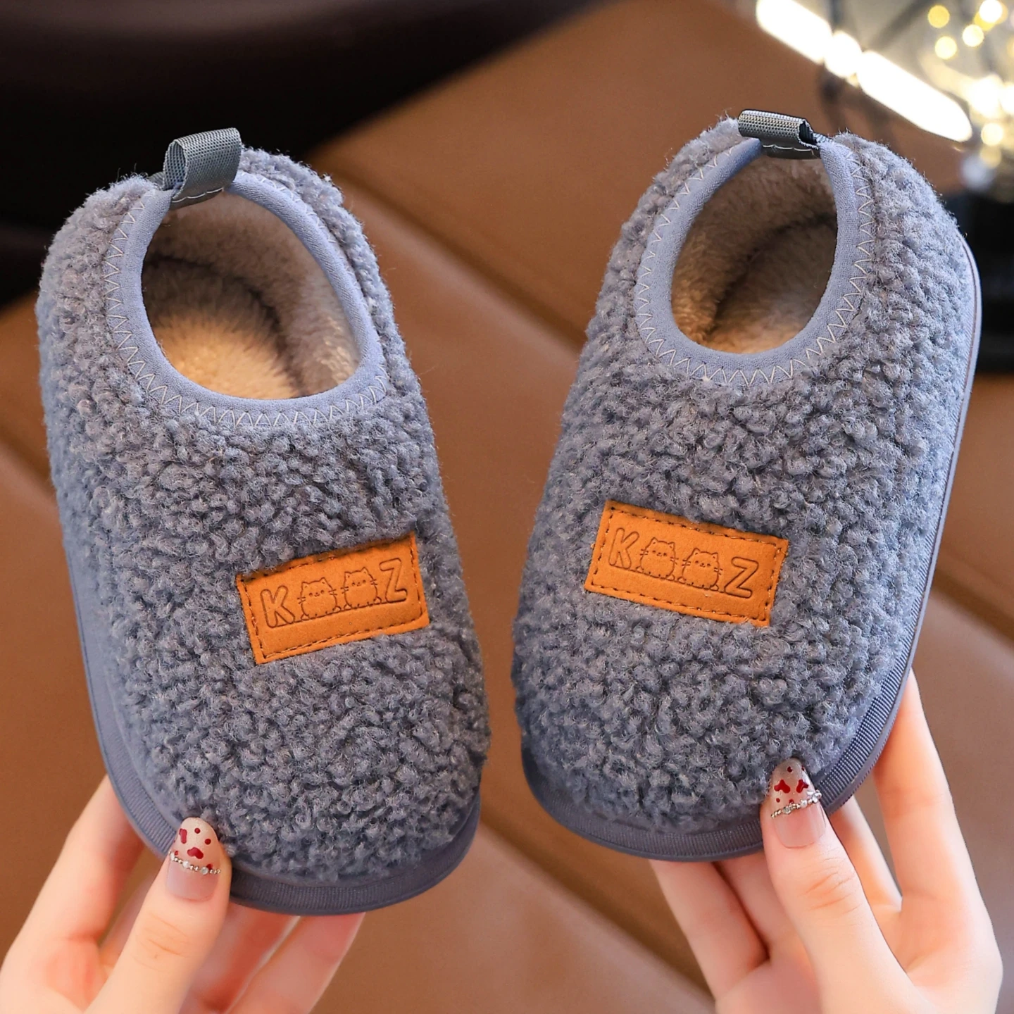 Boys & Girls House Shoes, Kids Students Winter Simple Casual Comfortable Furry Indoor Home Slippers