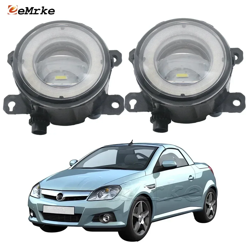 

2 Pieces LED Fog Lights Assembly+ Car Angel Eye DRL Daytime Running Lamp for Opel Tigra TwinTop B 2004 2005 2006 2007 2008 2009