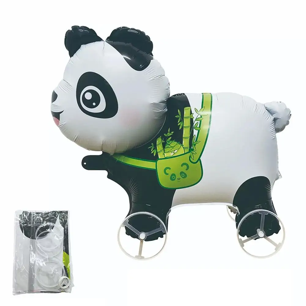 Cartoon dierenfolie ballonnen gele eend staande loopballon met wiel voor kinderfeestjes bruiloft decoratie cadeaus