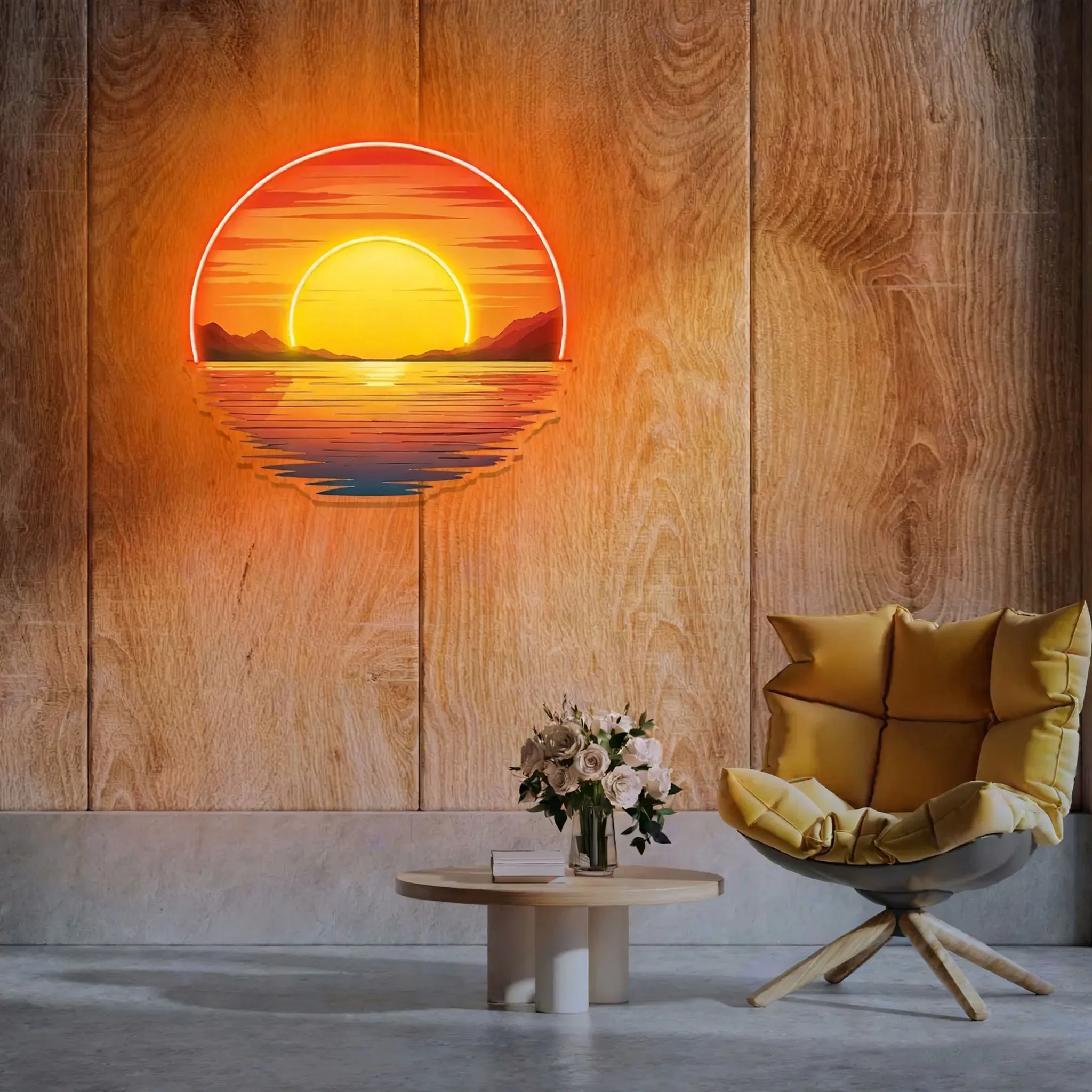 Sunset Neon Sign,Sun Wall Decors,Sunrise NeonSign,Sunny NeonSign,Nature Neon Sign Wall Art,Sunset Wave Wall Art,Custom Neon Sign