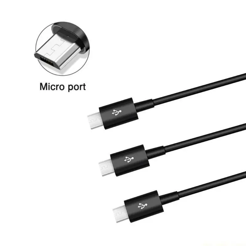 F62C Micro USB Splitter Cable Data Sync Adapter Cable Split Micro USB Connection